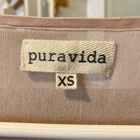 RARE Pura Vida pink sheer long sleeved top size XS - Picture 3 of 15